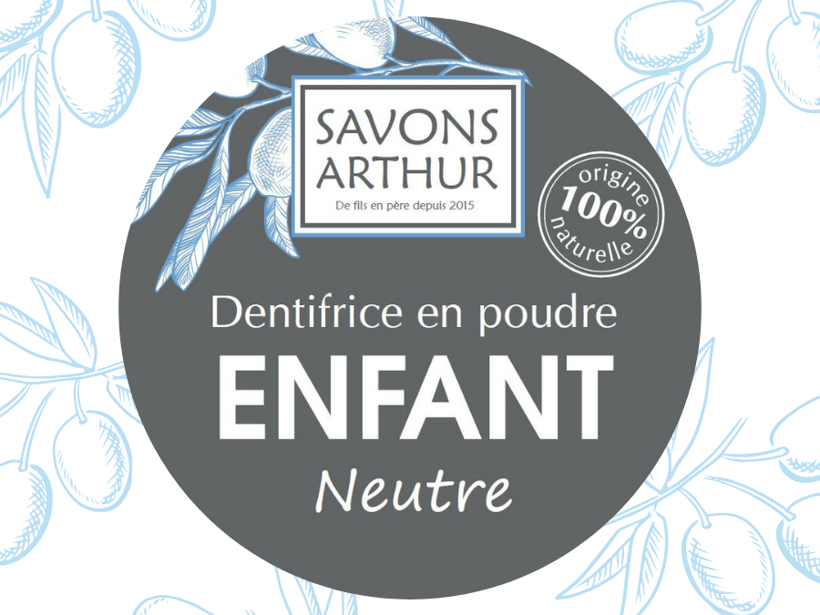 Étiquette dentifrice en poudre neutre, enfants
