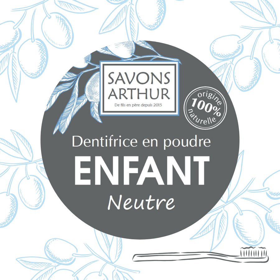 Étiquette dentifrice en poudre neutre, enfants