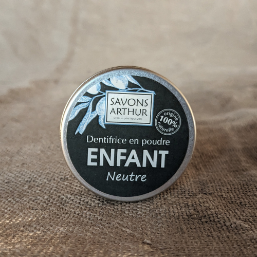 Dentifrice en poudre neutre. Enfants et gencives très sensibles. Économique et pratique