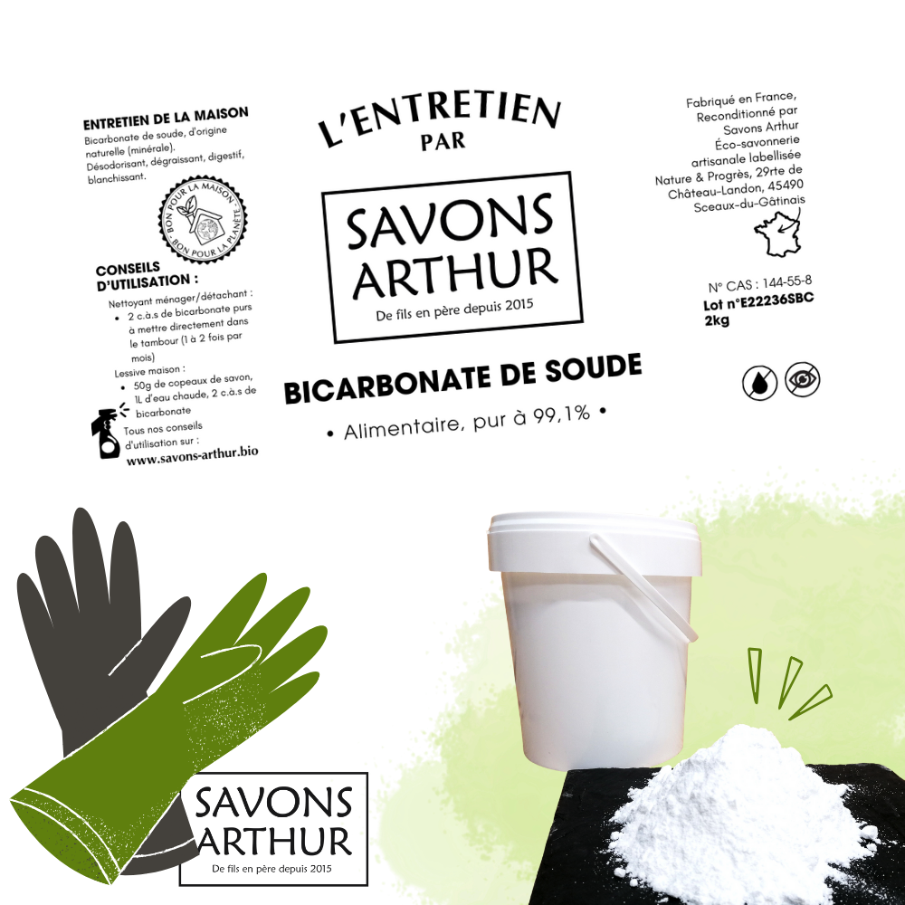Étiquette bicarbonate alimentaire Savons Arthur