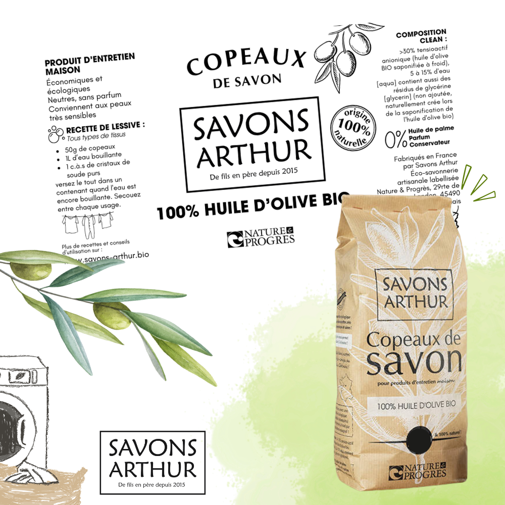 Étiquette copeaux, Savons Arthur