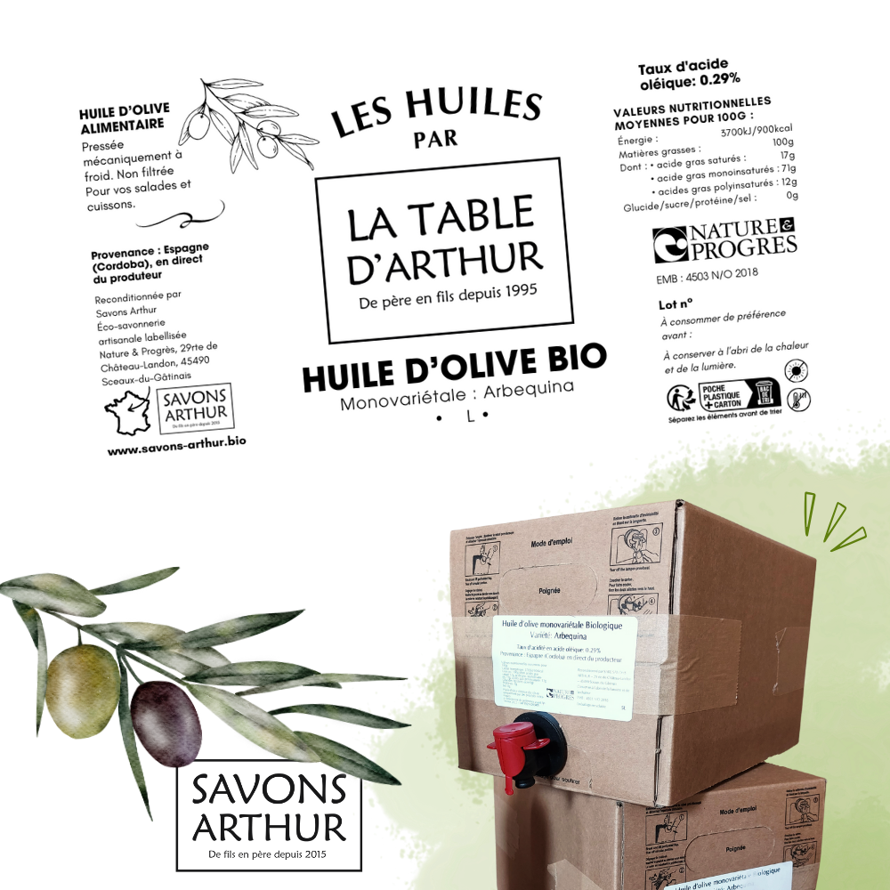 Étiquette huile d'olive en vrac