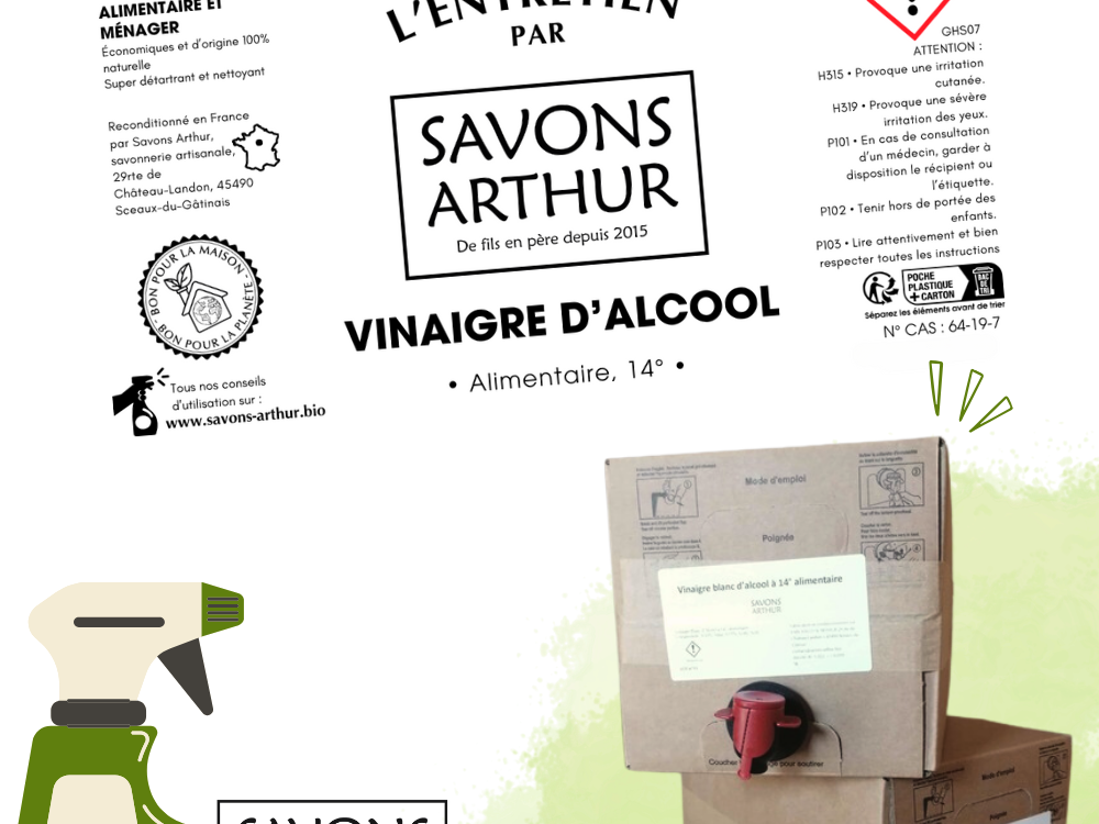 Étiquette vinaigre blanc alimentaire 14°