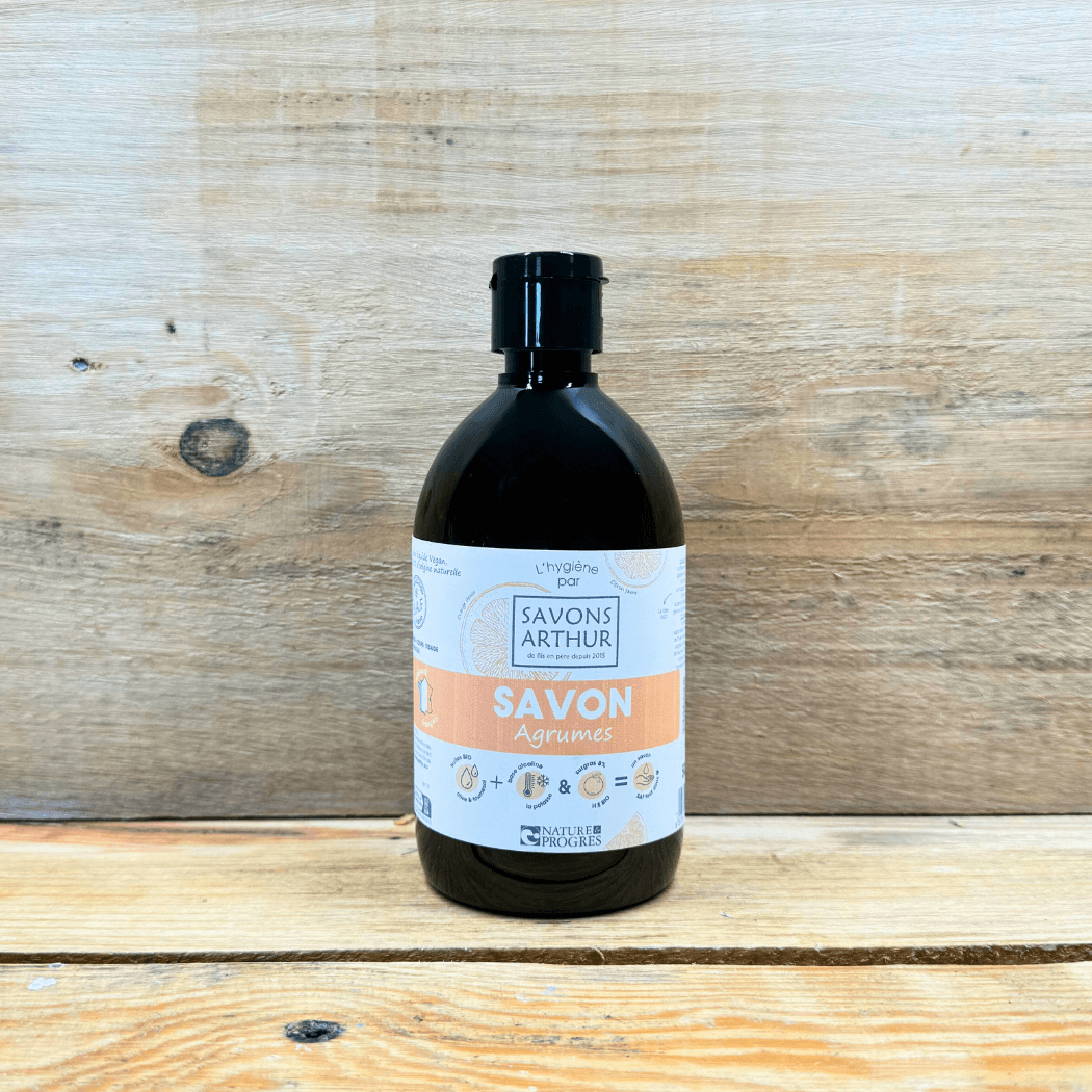Savon et shampoing liquide Savons Arthur aux notes d'orange douce et de citron