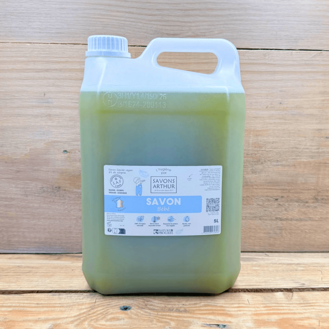 Savon liquide à froid bébé. Non parfumé. Vente en vrac