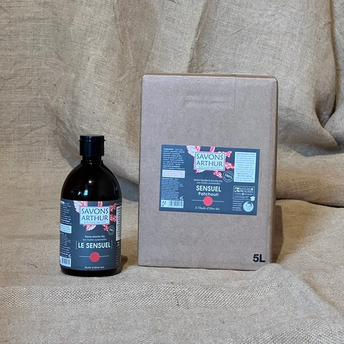 Savon liquide à froid au patchouli bio. Pour les peaux mixtes et grasses
