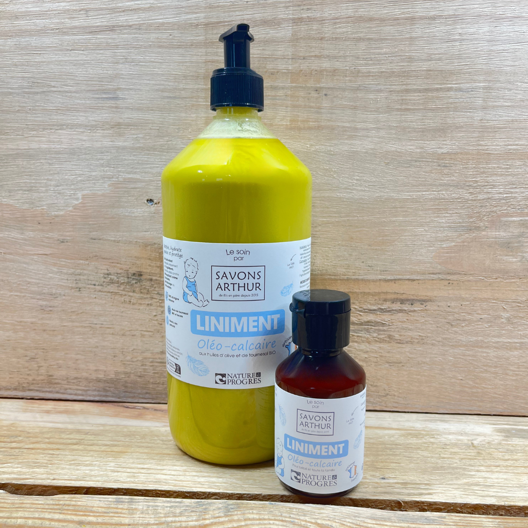 Liniment à base d'huile d'olive et tournesol bio, non parfumé