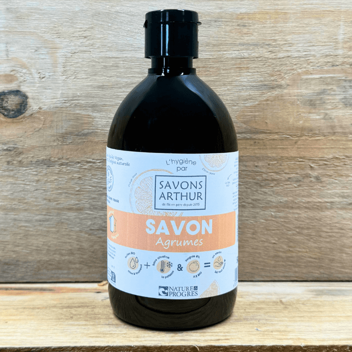 Savon et shampoing liquide Savons Arthur aux notes d'orange douce et de citron