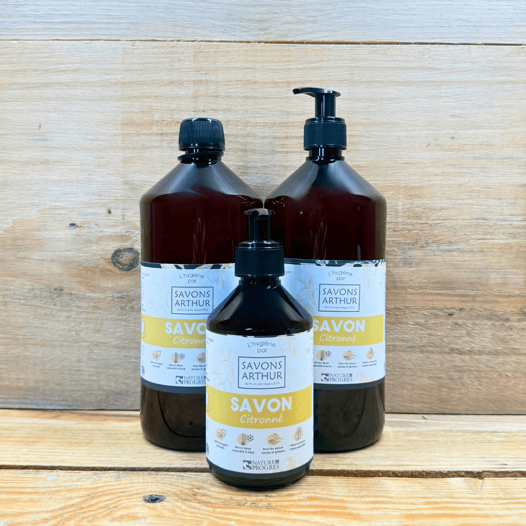 Savon et shampoing liquide à froid tous types de peau. Surgras 8%